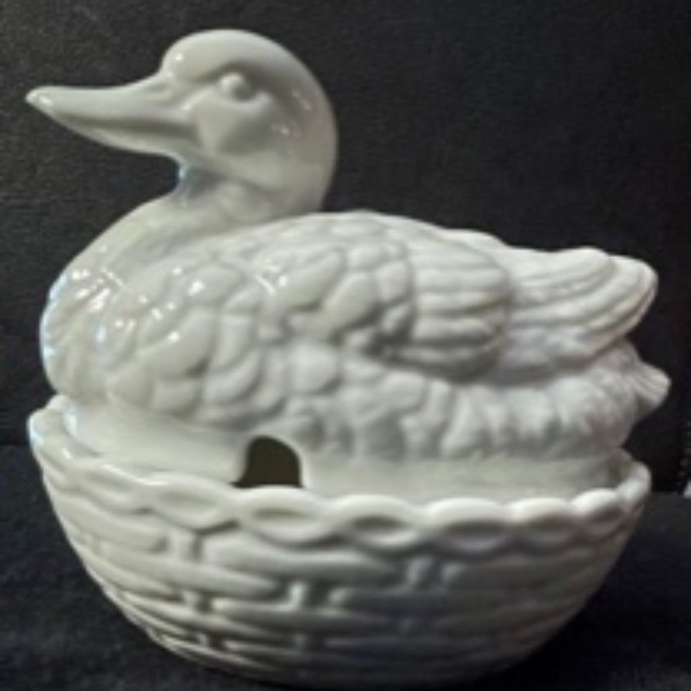 Ceramic Duck shaped Jam/Jelly Jar